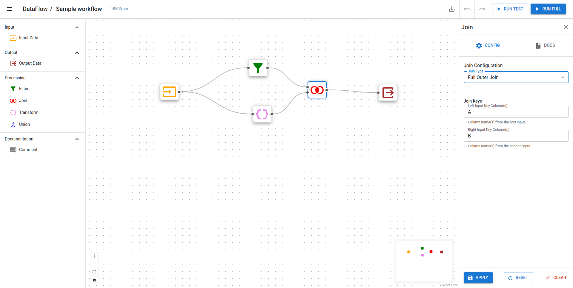 Automation Workflow Example in XTransform Dataflow